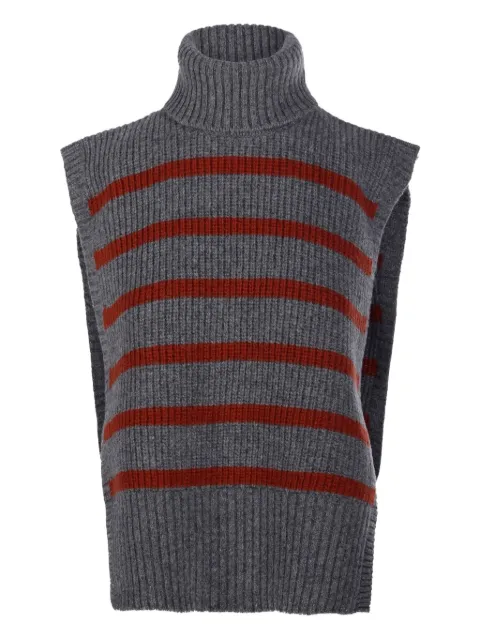 DAVANTINO turtleneck striped sweater Grey DAV01RVAR08
