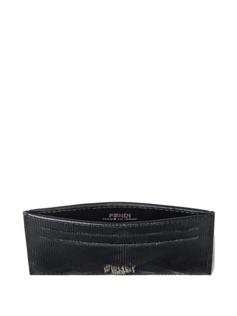 FENDI logo-plaque leather cardholder Black 7M0371AJF4