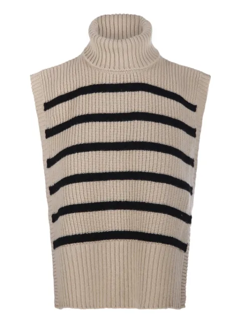 DAVANTINO turtleneck striped vest Neutrals DAV01RVAR01