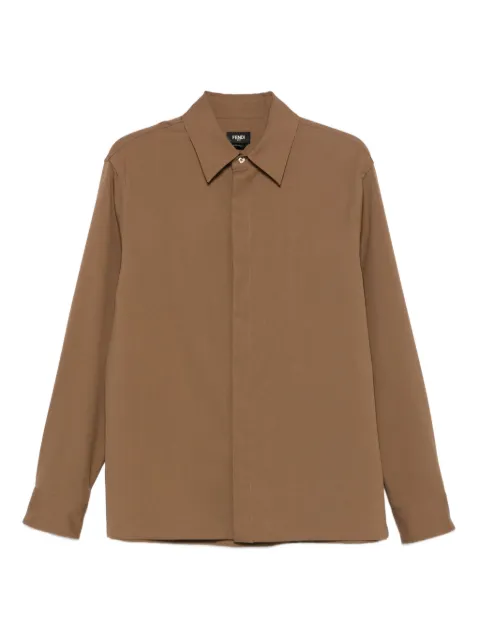 FENDI long-sleeve wool shirt Brown FS1329AU60
