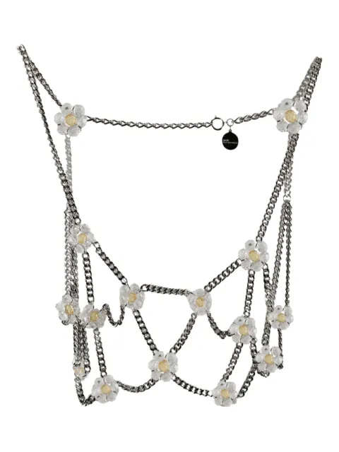 Noir Kei Ninomiya flower-embellished chain top Silver 3PV004051