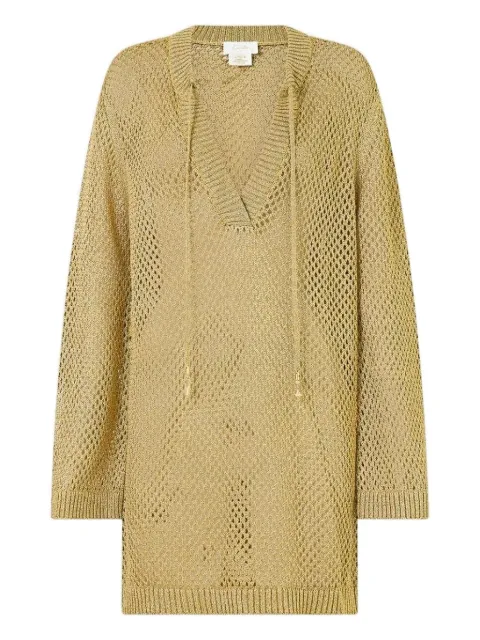 Camilla Pointelle tie-neck tunic Gold 00037184