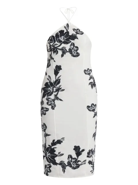 Hemant And Nandita Aahi floral halterneck midi dress White HNAAHI6033