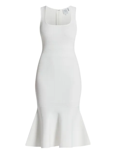 Hervé Léger Camille square-neck midi dress White DSP8535748