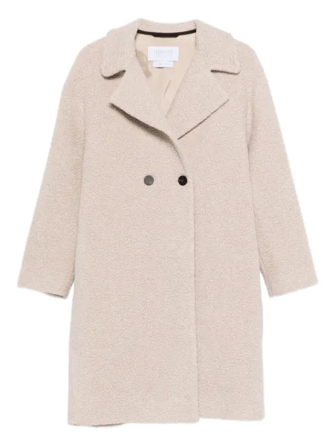 Harris Wharf London bouclé double-breasted coat Neutrals AC1487MWE