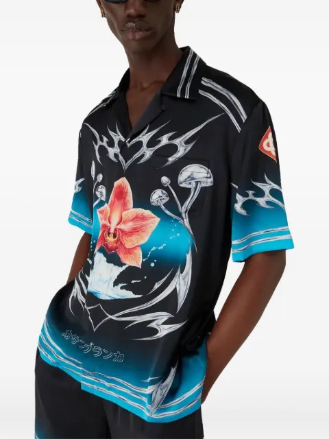Casablanca Blades silk shirt Black MAW25SH003