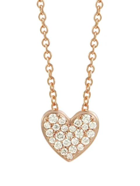 ALINKA 18K rose gold diamond Caviar Heart necklace Pink N5718RWD