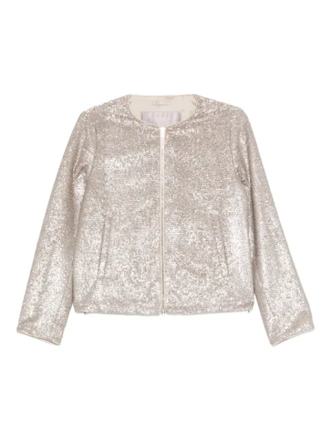 Herno sequinned zip-up jacket Neutrals GI00050DR12741