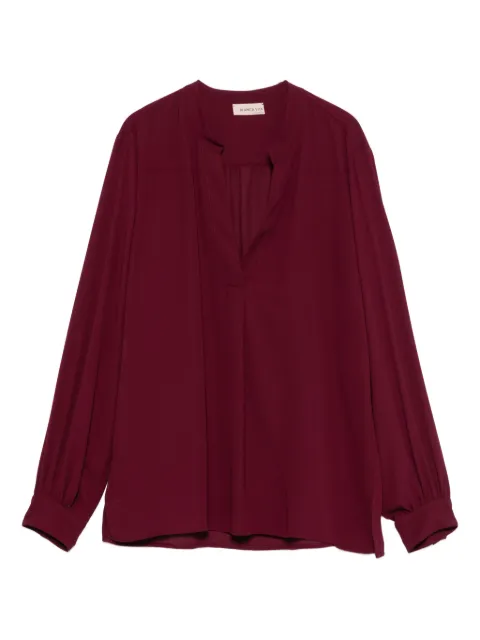 Blanca Vita keyhole-neckline long-sleeve top Red TETRA9582