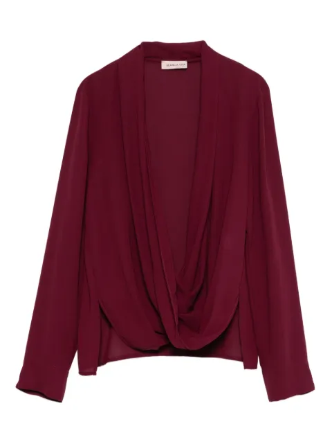 Blanca Vita draped-neckline top Red TIDUS9582