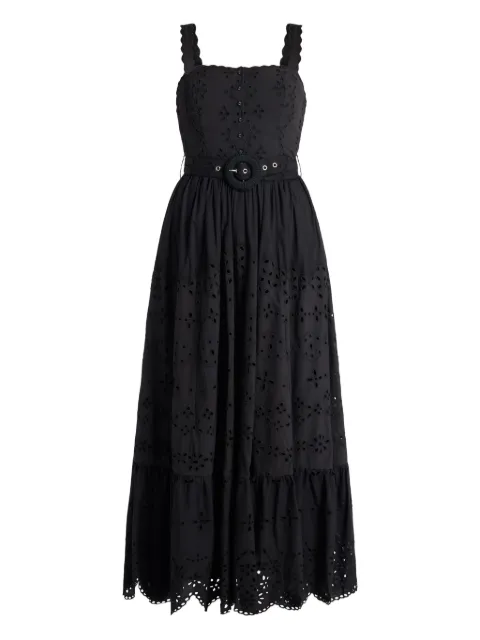 Hemant And Nandita Raga scalloped-edge maxi dress Black HNRAGA5878