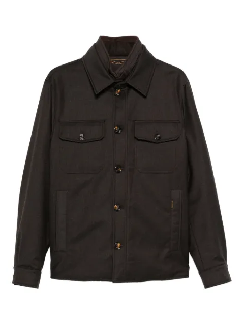 Moorer button-fastening flap-pocket jacket Brown DUINOLL