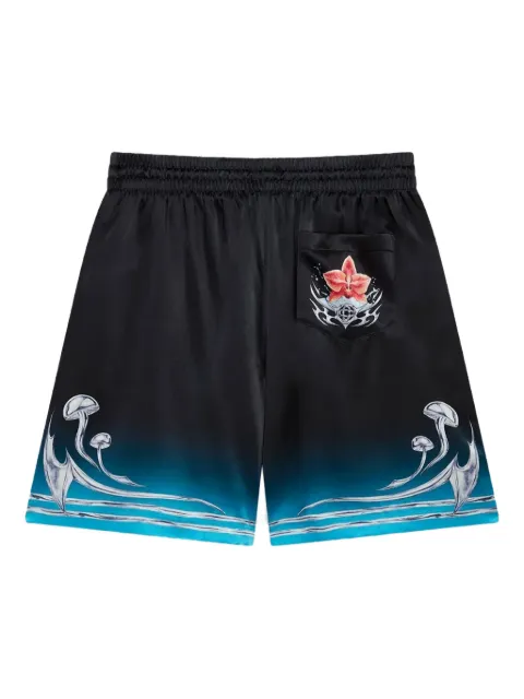 Casablanca Blades mushroom-print shorts Black MAW25TR01204