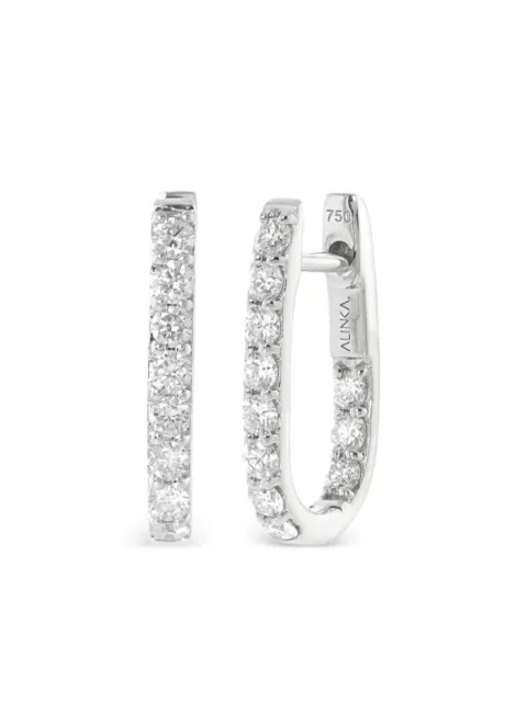 ALINKA 18K white gold mini Linka diamond earring Silver E7318WWD