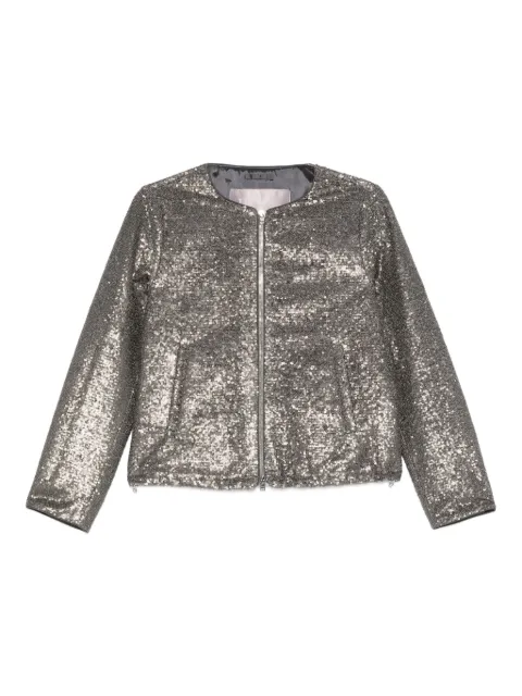 Herno sequinned zip-up jacket Grey GI00050DR12741