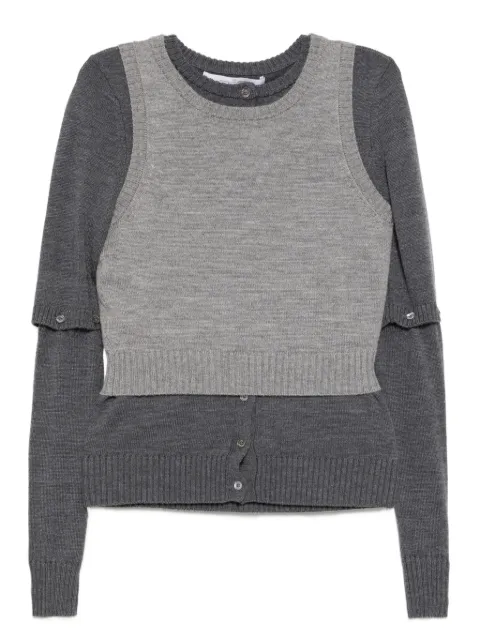 Rokh layered cardigan top Grey R3CA103W