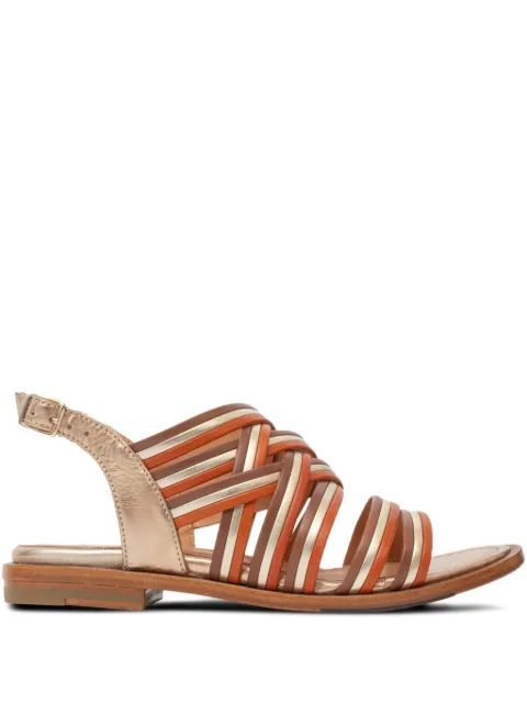 LA BOTTEGA DI LISA leather woven sandals Brown 5847
