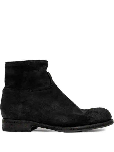 PAUL SILENCE zip-detail suede ankle boots Black BA15