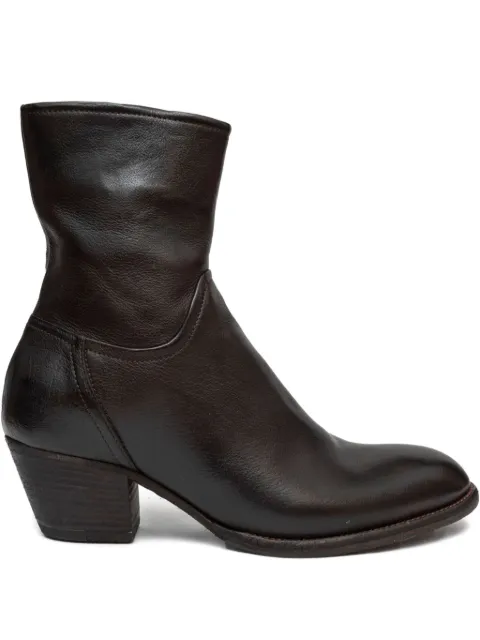 PAUL SILENCE 55mm zip-detail leather boots Brown FC04