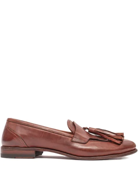 PAUL SILENCE tassel leather loafers Brown DB34