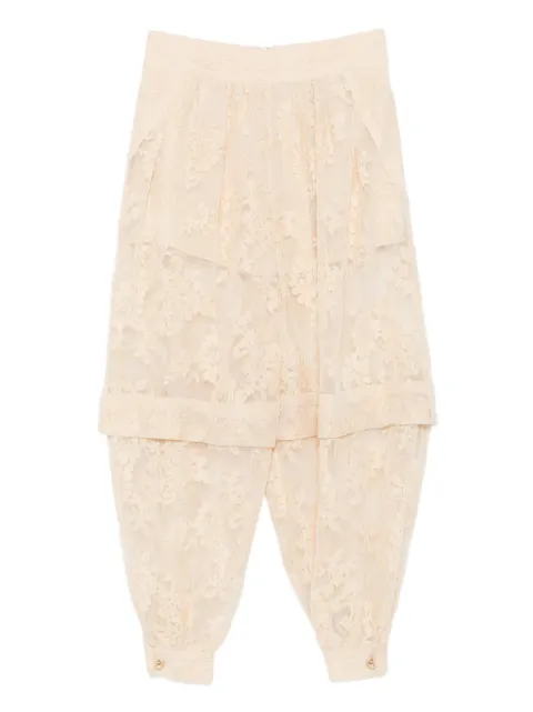 ZIMMERMANN Hypnotic lace floral trousers Neutrals 6206PF251