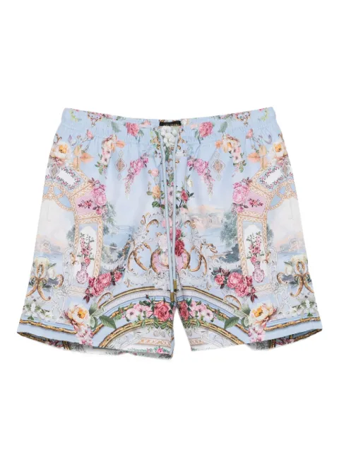 Camilla floral-print drawstring shorts Blue 00036531