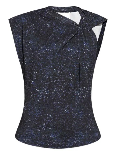 ISABEL MARANT sequin-print knot-detail top Blue TS0175FAC3N03I