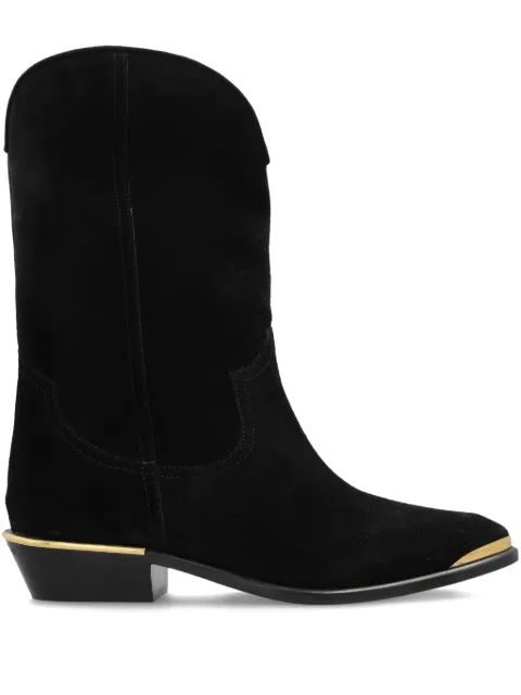 ISABEL MARANT metallic-toe suede boots Black BO0220FAC3A28S