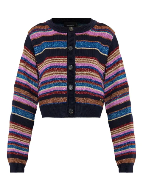 DSQUARED2 striped button-up cardigan Black S72HA1257D13177