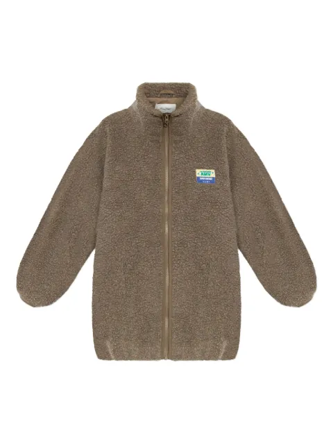 American Vintage Hoktown teddy zip-up coat Brown HOK17AH25