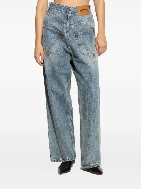 VETEMENTS distressed-effect wide-leg jeans Blue MH76DP021YB