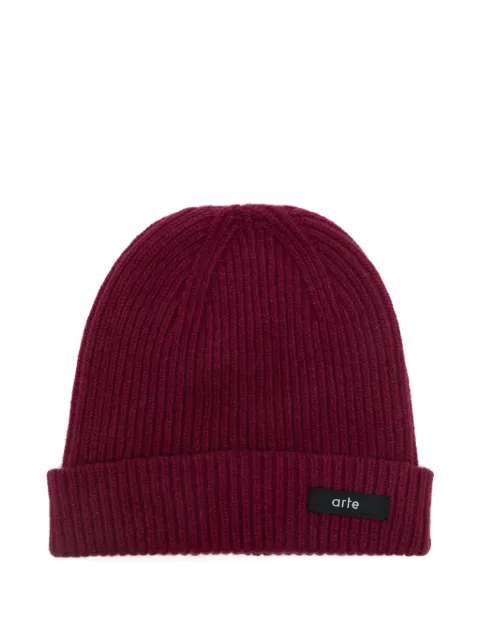 Arte Antwerp ribbed-knit beanie hat Red AW25152AC