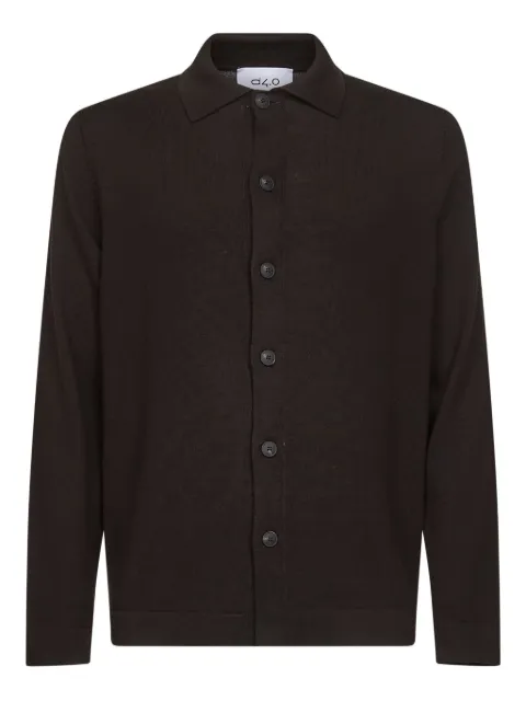 D4.0 polo-collar button shirt Brown 5711614822195