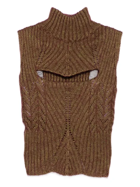 Vivienne Westwood Mary Corset high-neck cut-out top Gold 1803006VY0040