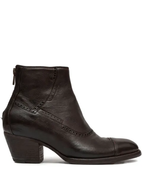 PAUL SILENCE zip-detail cap-toe boots Brown FC03