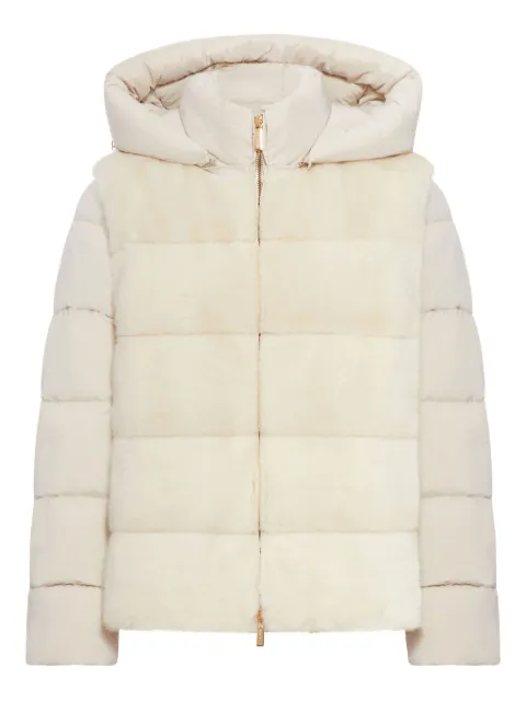 Moorer hooded quilted jacket Neutrals MODGI101086TEPAQ03