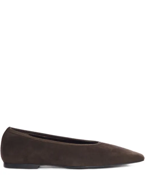 TOTEME Minimalist suede ballerinas Brown 254WAS0218LE0012273