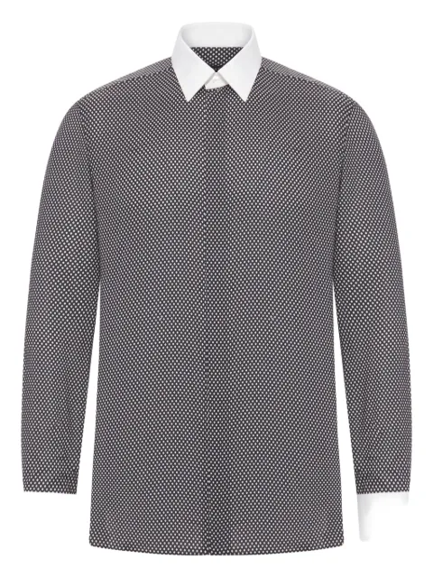 TOM FORD diamond-pattern cotton shirt Black HLVA03C0008