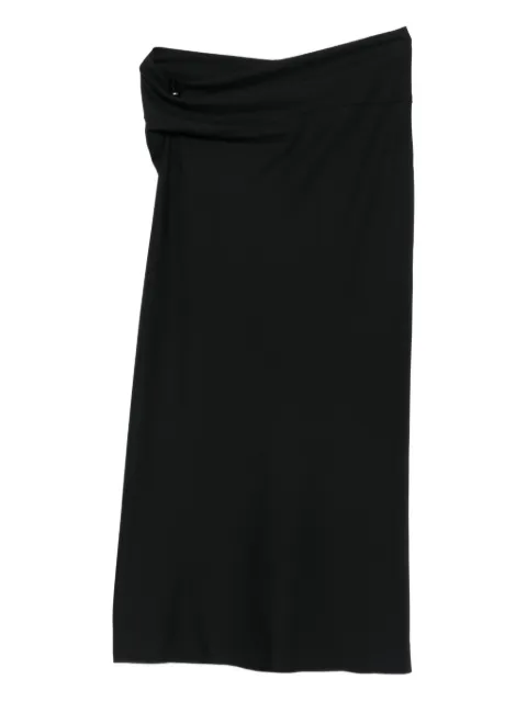 Alberta Ferretti draped-detail midi skirt Black A01026635