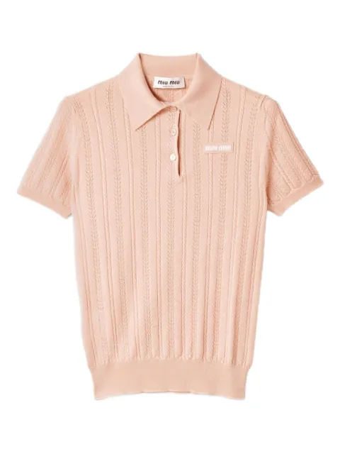 Miu Miu cashmere polo sweater Pink MMLB59SOOO17IW