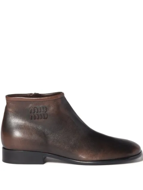 Miu Miu Fumé leather boots Brown 5T519EF0253KY8