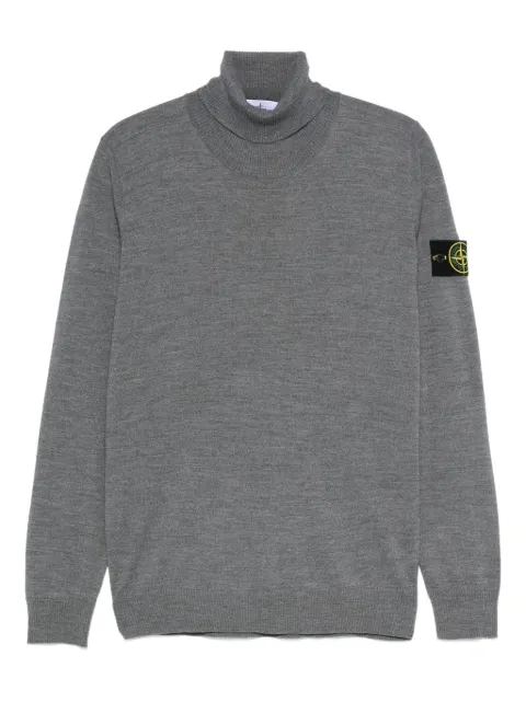 Stone Island roll-neck logo-patch sweater Grey K2S155100025S00C4