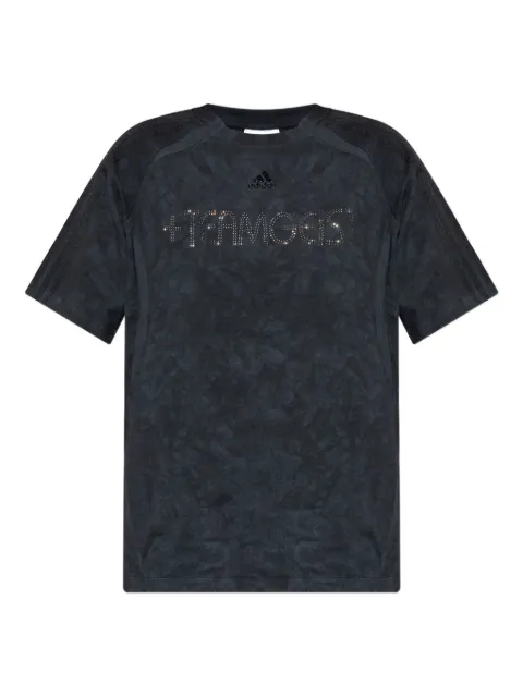 adidas rhinestone-embellishment cotton T-shirt Black KF3113