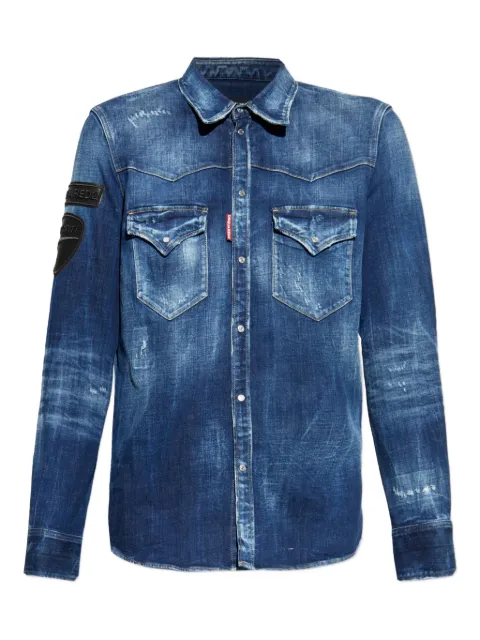 DSQUARED2 x Ducati patch pocket shirt Blue S71DM0817S30664