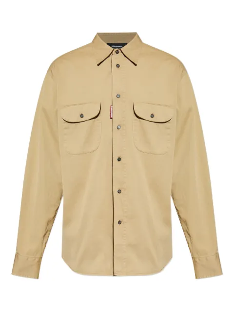 DSQUARED2 double-pockets landscape shirt jacket Brown S74DM0954D35305