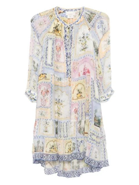 Camilla Botanical Ballads floral-print tiered dress Neutrals 00037420