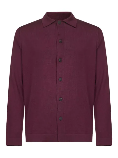 D4.0 ribbed-collar button shirt Purple 5711614822296