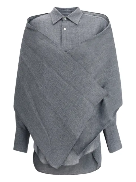 DARKPARK Georgia detachable-scarf shirt Grey WSH24FAW26