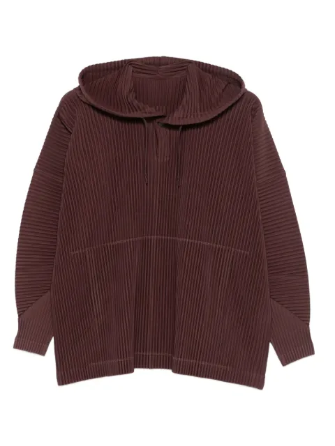 Homme Plissé Issey Miyake pleated hoodie Brown HP58JK186