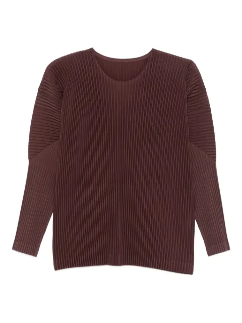 Homme Plissé Issey Miyake pleated long-sleeve jumper Brown HP58JK187